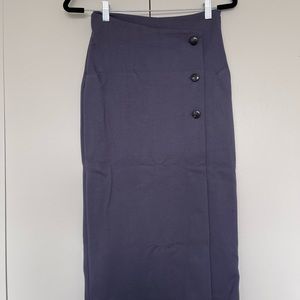 Aritzia Babaton Buttoned-Up Skirt (Purple-Grey)